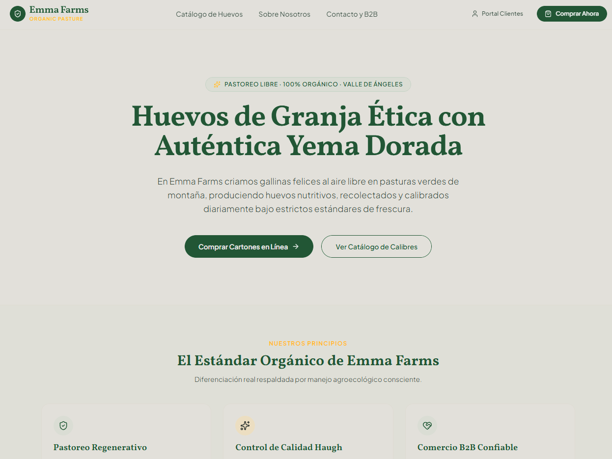 Captura principal de Emma Farms — Sistema Web y Gestión Integral
